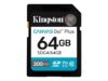 Kingston SD 64GB CanvasGoPlusSDXC,r/w:200/100MB/sDSLRs, mirrorless cameras, 4K video