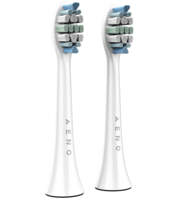 AENO Replacement toothbrush heads White Dupont bristles 2pcs in set for ADB0003/ADB0005 and ADB0004/ADB0006