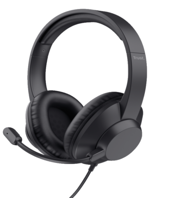Trust Ayda MAX USB slušalice,over-head, žičane, USB-C,USB-A, stereo, crne