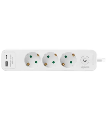 LogiLink Produžni kabl sa zaštitom 3 utičnice, 1X USB- A, 1X USB- C 1.5m LPS279U
