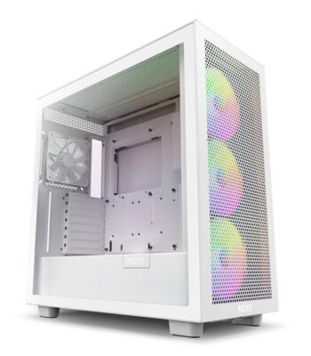NZXT CASE H7 Flow White RGBMini-ITX, Micro-ATX, ATX3x F140 RGB fans, 1x F120Q fan