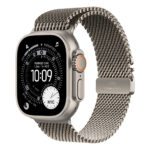 Apple Watch Ultra 3 Cellular 49mm Natural Titanium Case with Natural Titanium Milanese Loop -