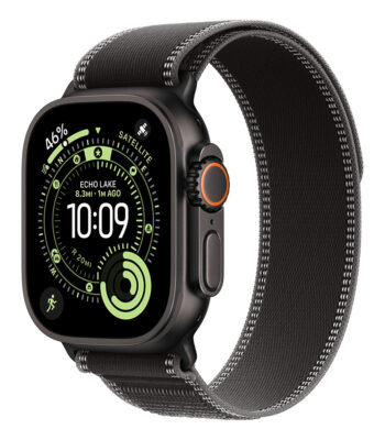 Apple Watch Ultra 3 Cellular 49mm Black Titanium Case with Black/Charcoal Trail Loop - M/L