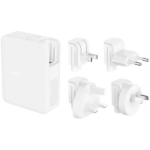 BELKIN 140w 4-ports USB GaN Wall Charger with UK EU US plug tips White