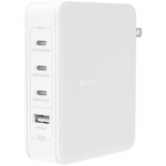 BELKIN 140w 4-ports USB GaN Wall Charger with UK EU US plug tips White